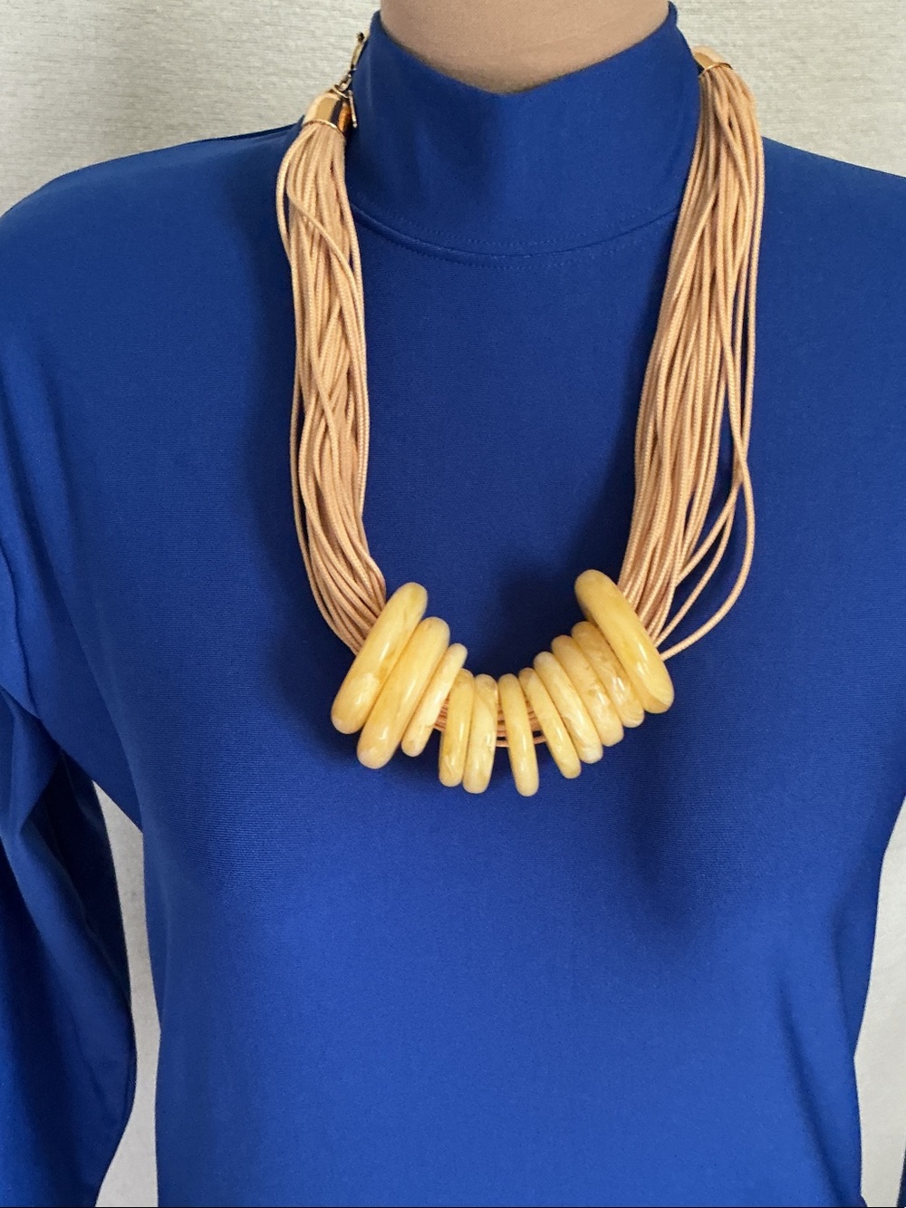 Yellow Statement Disk Necklace - Women Jewelry